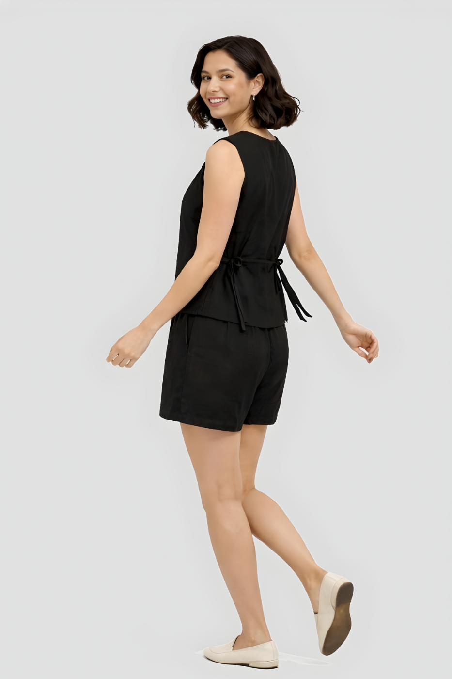 Black Abstract Patchwork Vest