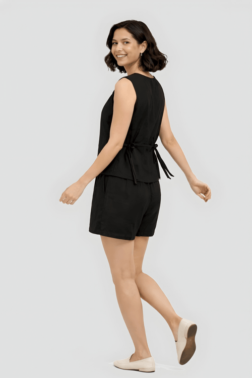 Black Abstract Patchwork Vest - Gehru Label