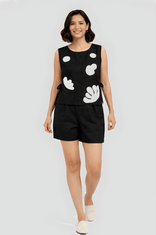 Black Abstract Patchwork Vest - Gehru Label