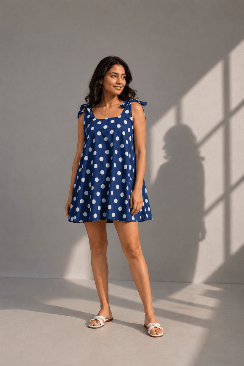 Blue Polka Dress - Gehru Label