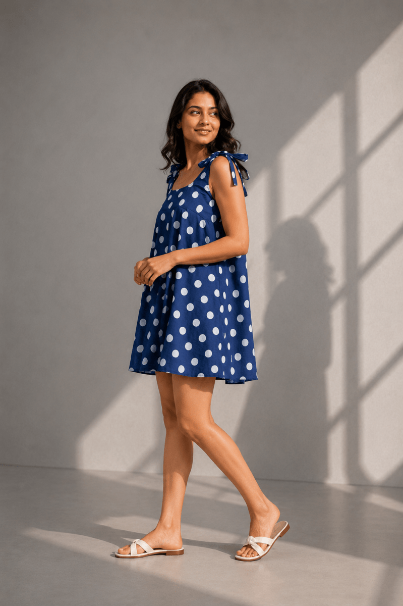 Blue Polka Dress - Gehru Label