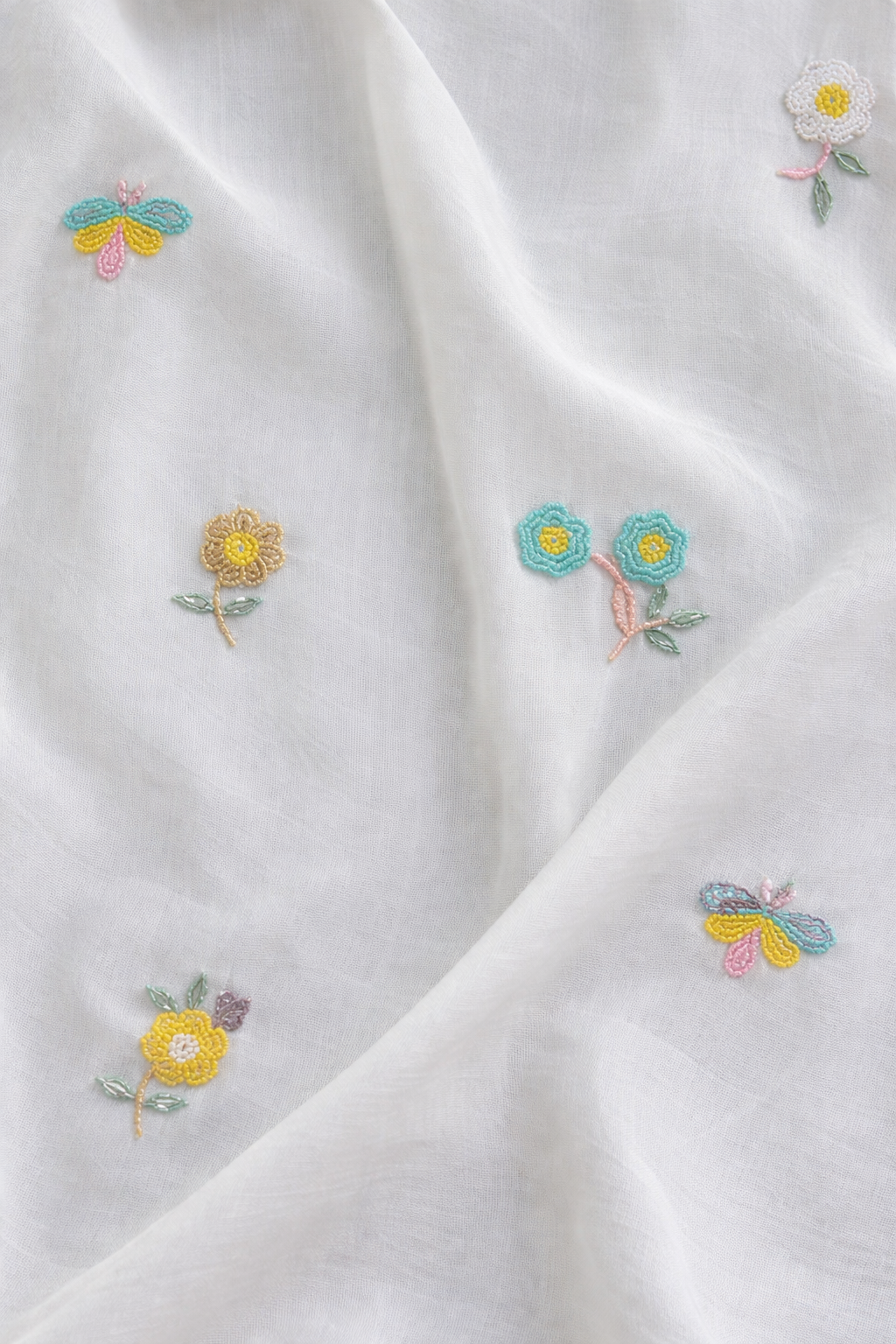 Ivory Floral Crepe Shirt