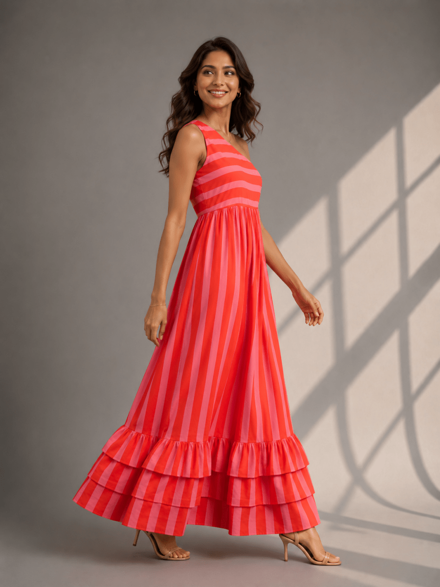 One-shoulder Maxi Dress - Gehru Label