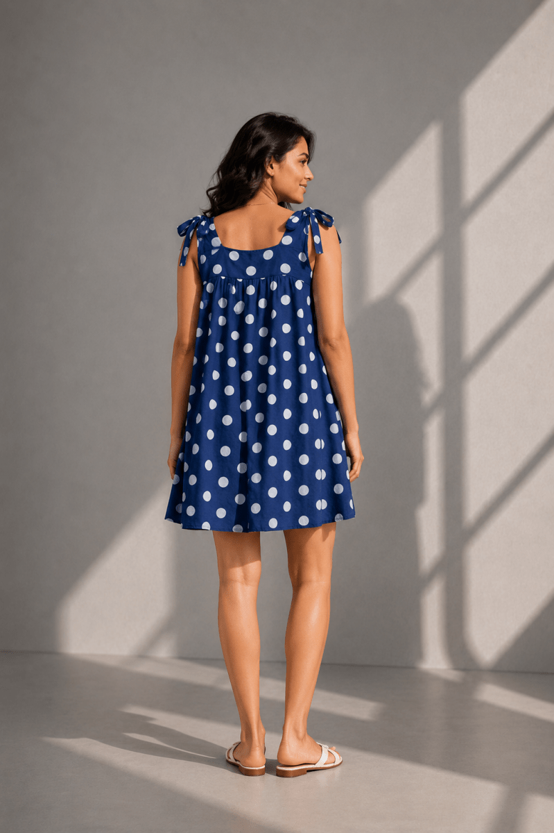 Blue Polka Dress - Gehru Label