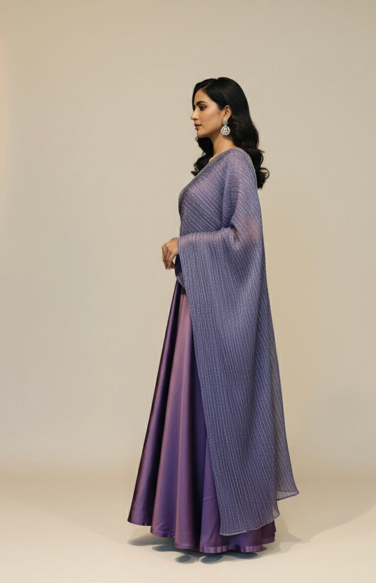 Organza Silk Drape Gown