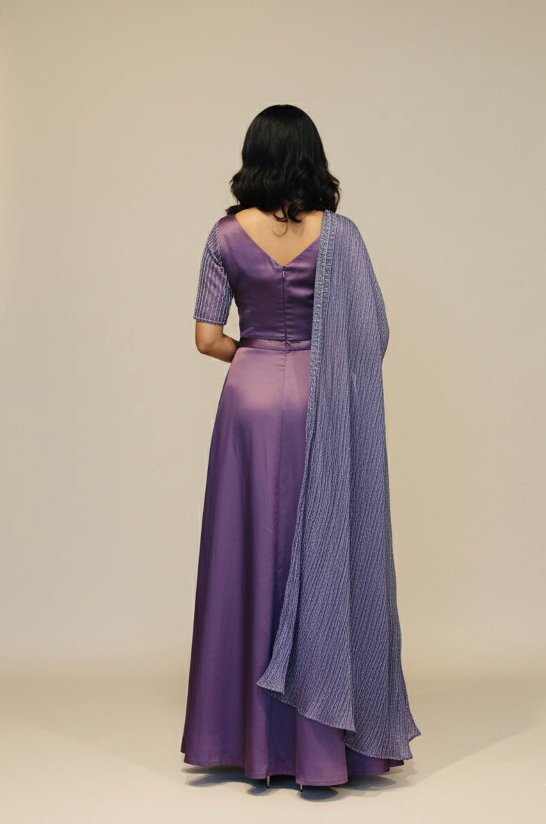 Organza Silk Drape Gown