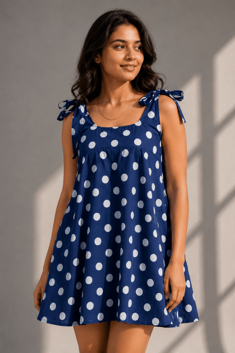 Blue Polka Dress - Gehru Label