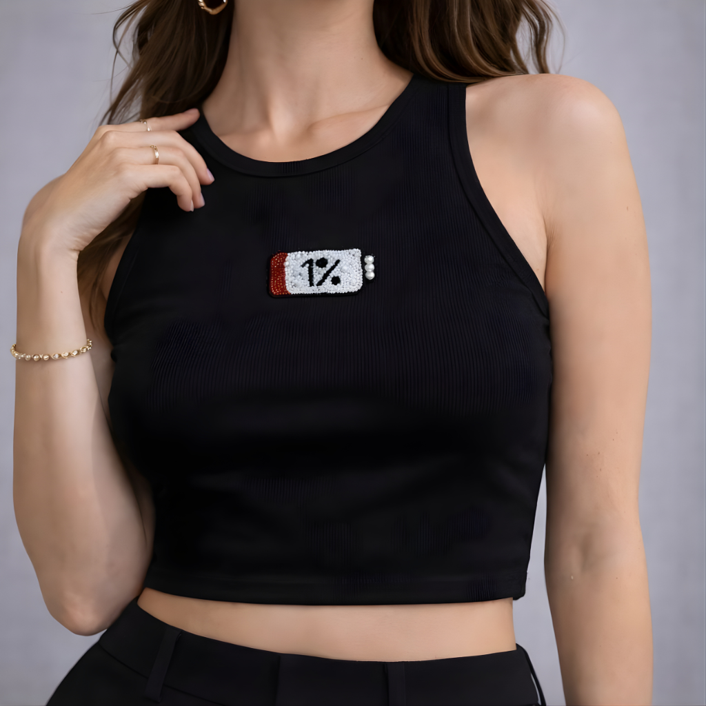 Black summer crop top styled