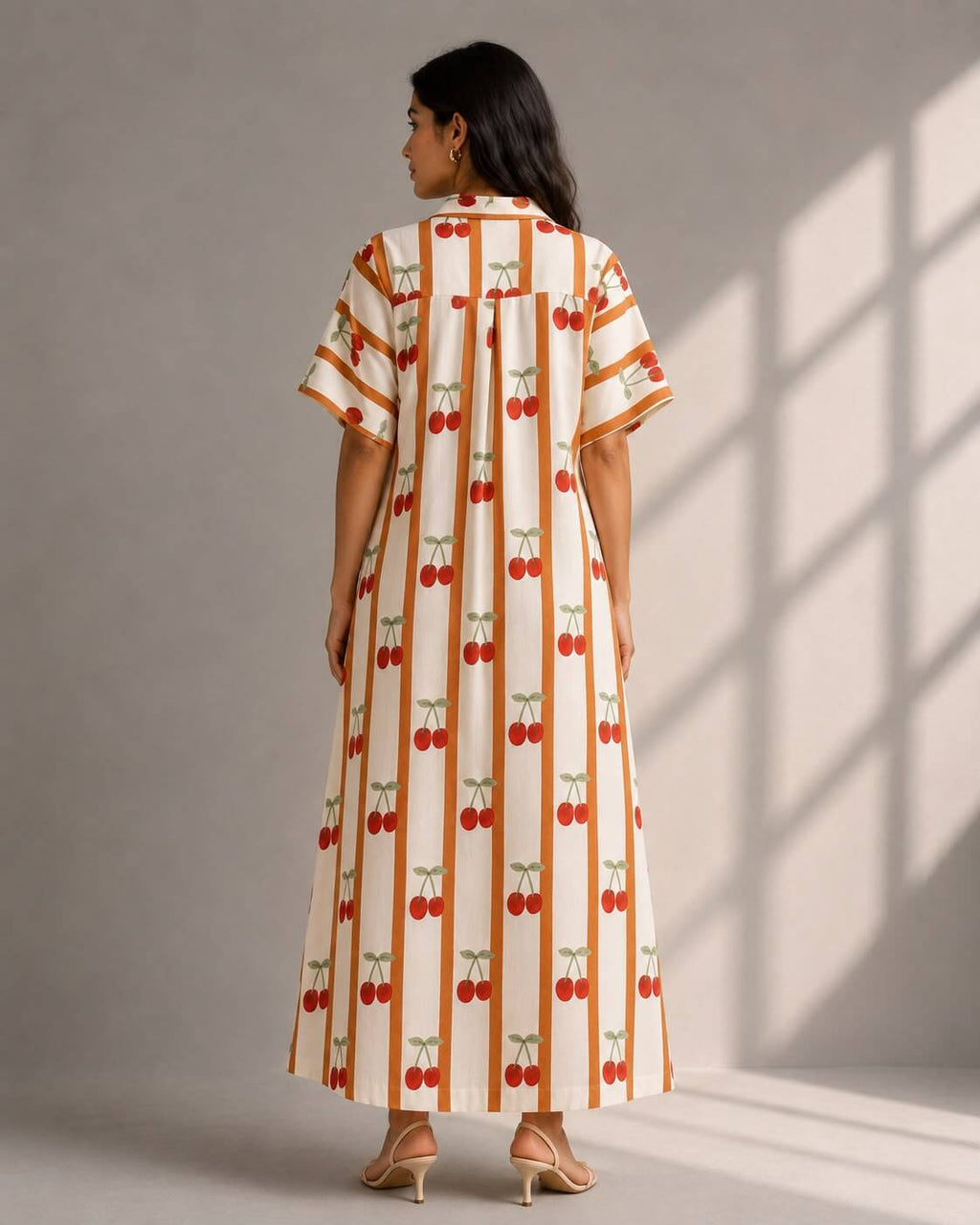 cheery block print dress made for vacations 