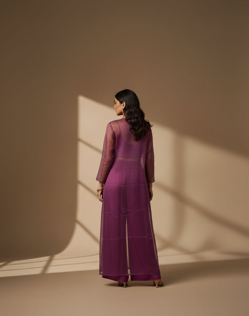 Orchid Embroidered Crop Set