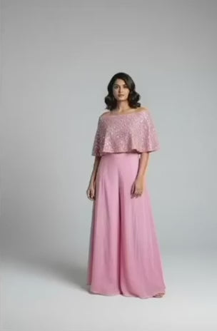 Pink Sequin Palazzo Set