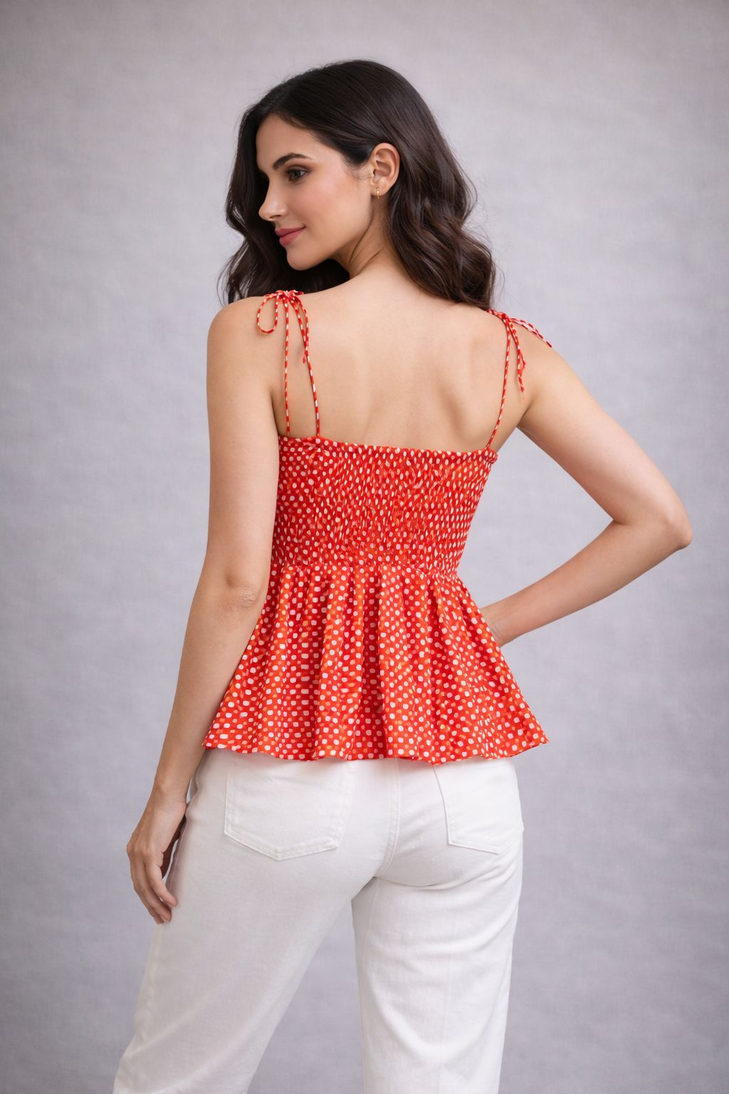 Checkered red flared top 