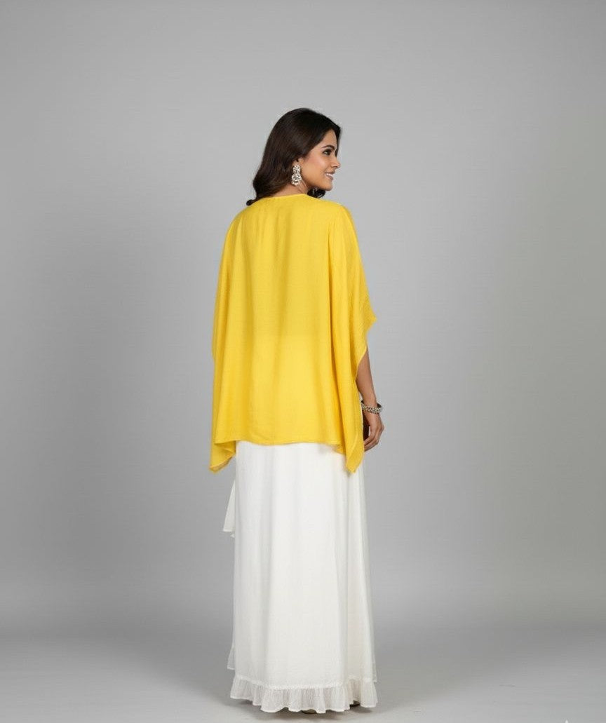 Yellow Drape Skirt Set